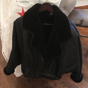 New-Andrew Marc shearling flight leather Jacket